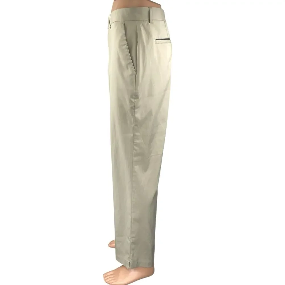 Greg Norman Men's Beige Straight Leg Performance Golf Trousers Dress Pants Sz 36